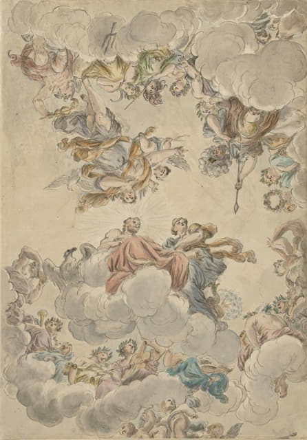 Petrus Norbertus van Reysschoot - Ontwerp voor een plafond met het huwelijk van Jupiter en Juno