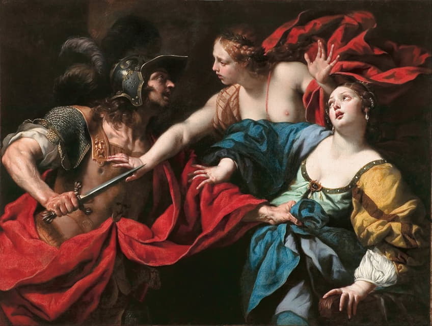 Luca Ferrari - Venus preventing her son Aeneas from killing Helen of Troy