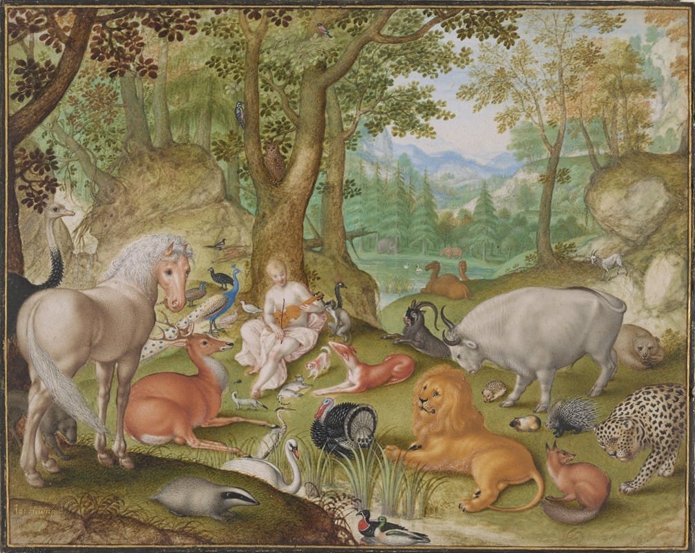 Jacob Hoefnagel - Orpheus charming the animals