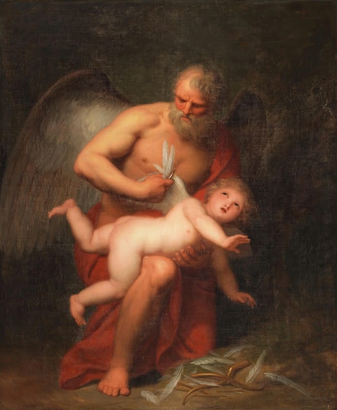 Andries Cornelis Lens - Time clipping Cupid’s wings