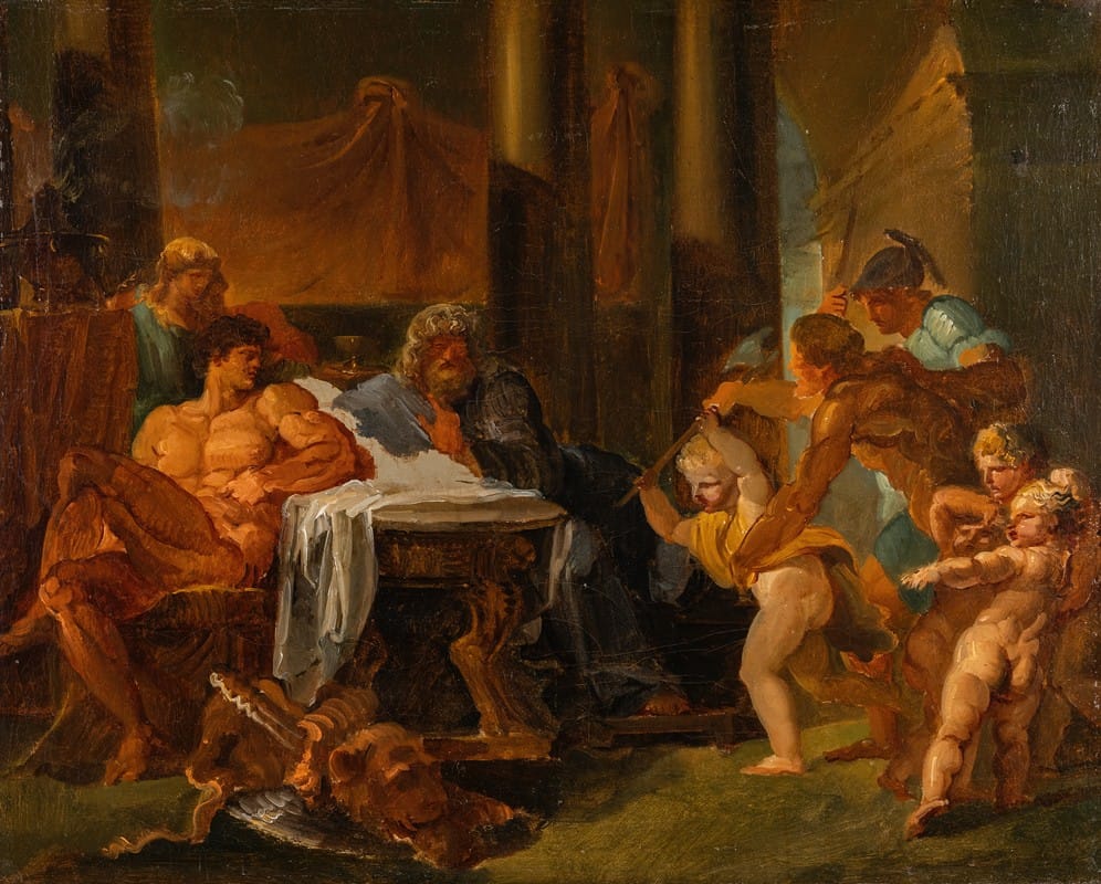 Louis Masreliez - Hercules and Theseus in the Palace of King Pittheus