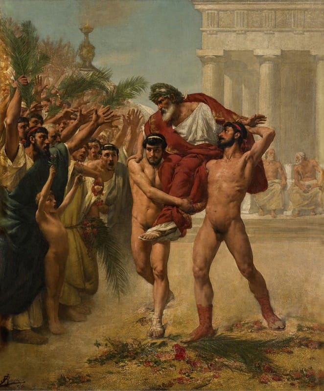 Jean Guillaume Rosier - Diagoras Carried Triumphantly by His Sons