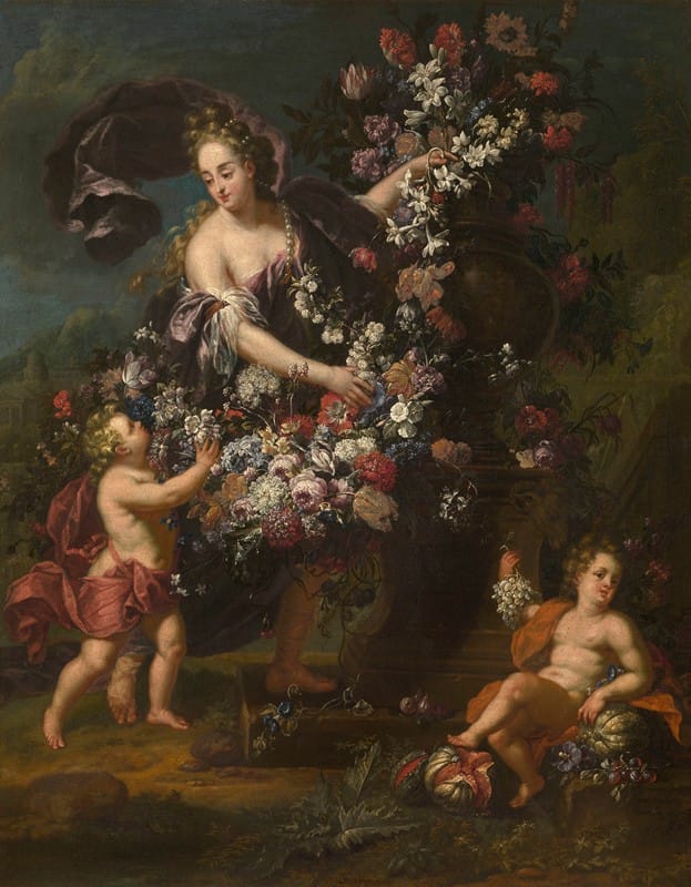 Gaspar Peeter Verbruggen the Younger - Allegorical Figure with Flowers