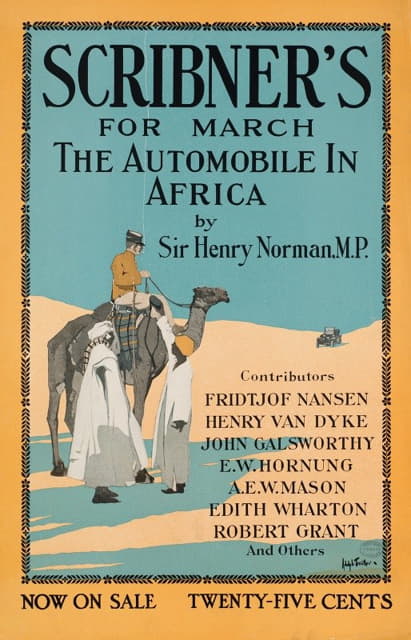 Adolph Treidler - Scribner’s for March, the automobile in Africa by Sir Henry Norman, MP