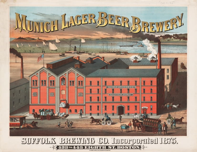Anonymous - Munich lager beer brewery. Suffolk Brewing Co., Incorporated 1875, 423 to 443 Eight St, Boston