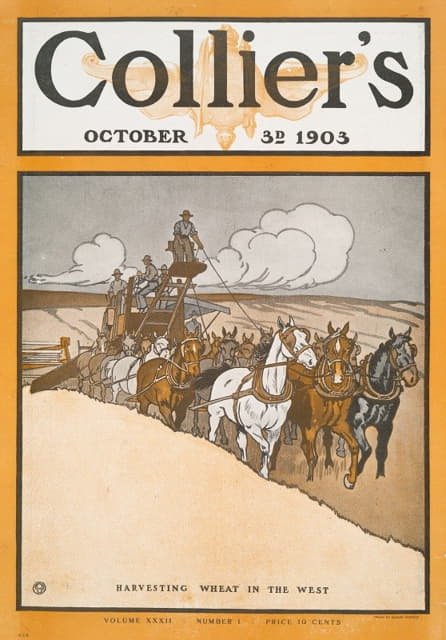 科利尔1903年10月3日，在西部收割小麦
