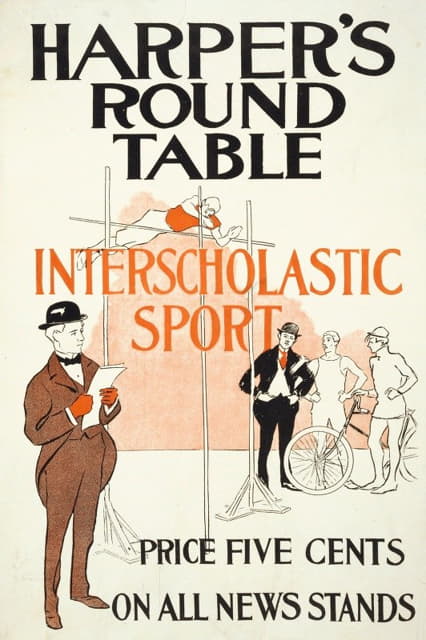 Edward Penfield - Harper’s round table, interscholastic sport
