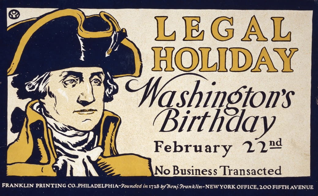 法定假日，华盛顿的生日，2月22日，没有交易