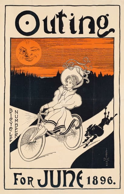 1896年6月的郊游自行车号码。