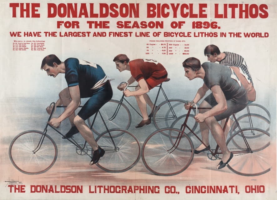 Donaldson Lith. Co - The Donaldson bicycle lithos for the season of 1896