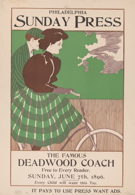George Reiter Brill - The famous deadwood coach free to every reader. Sunday, June 7th, 1896.