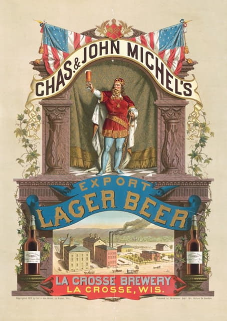 查斯。&约翰·米歇尔出口啤酒，拉克罗斯啤酒厂，拉克罗斯，威斯康星州。