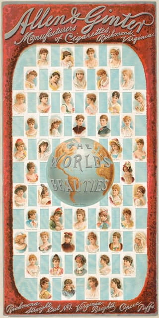 《世界美女》，第一系列，Allen&Ginter，香烟制造商，弗吉尼亚州里士满