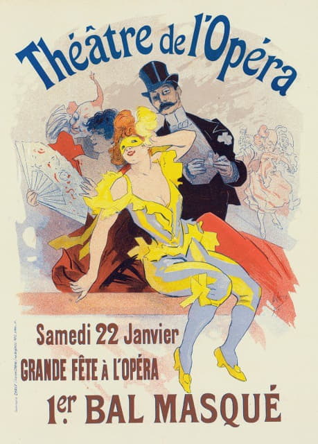 Jules Chéret - Poster For The 1er. Bal Masqué, La Grande Fête À L’opéra, 22 Janvier