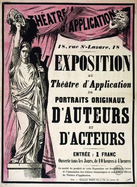 Anonymous - Exposition Au Théâtre D’application De Portraits Originaux D’auteurs Et D’acteurs