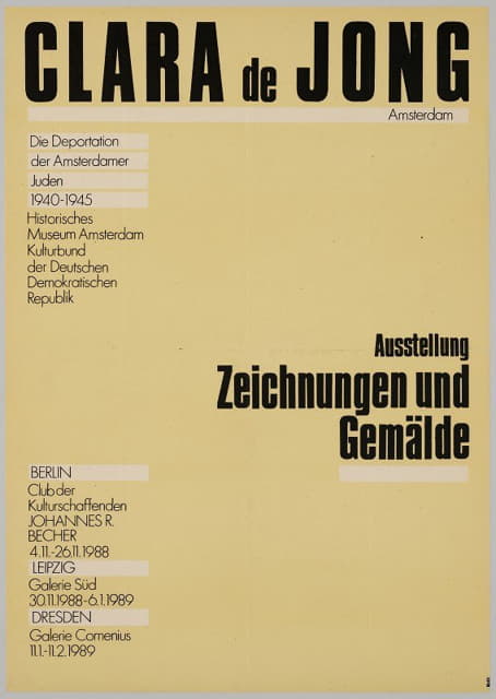 1988-1989年，青年克拉拉展览海报