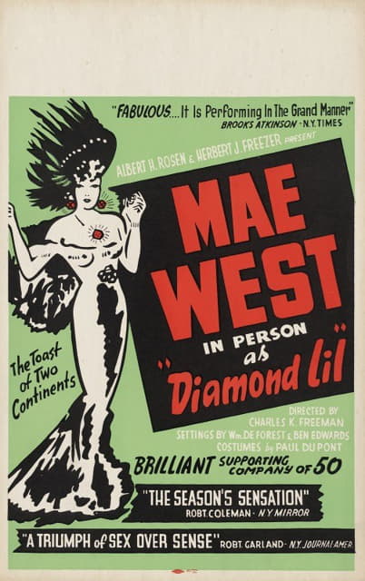Mae West亲自扮演“钻石Lil”