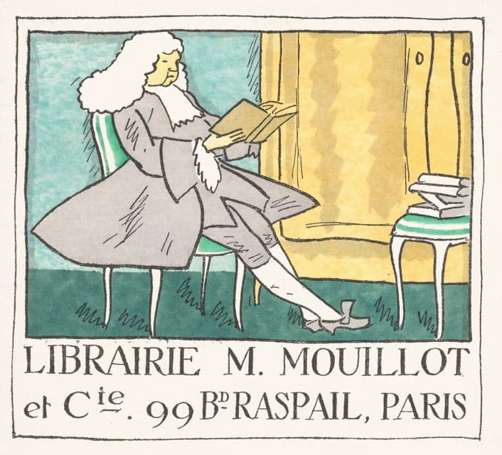 Anonymous - Visitekaartje Van Boekhandel M. Mouillot Et Cie Te Parijs