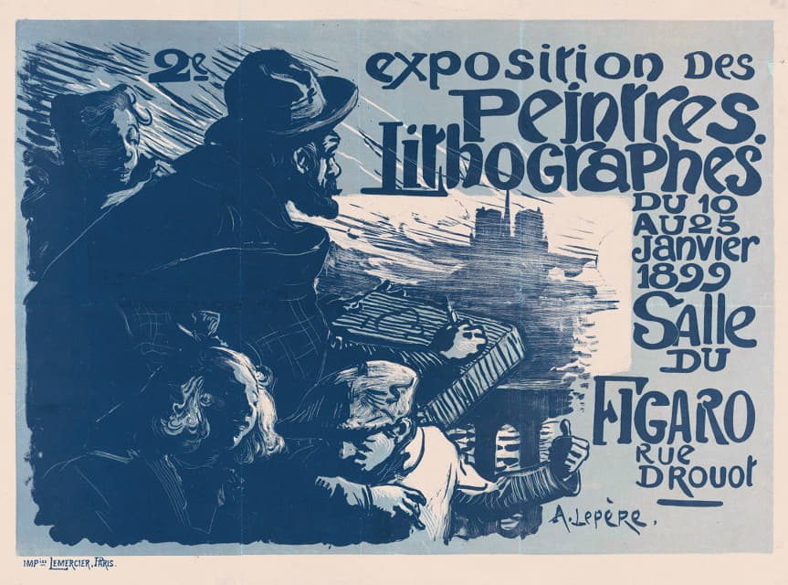 Auguste Louis Lepère - Affiche voor de tweede tentoonstelling van de Peintres Lithographes