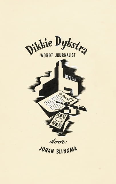 草稿标题页；约翰·布林克马，迪基·迪克斯特拉成为一名记者，c。1947