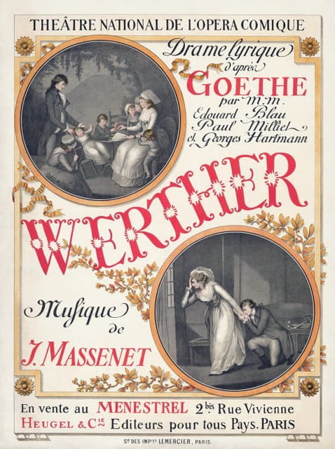 Eugène Grasset - Poster for the première of Jules Massenet’s Werther