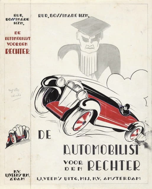 F. Ockerse - Bandontwerp voor; Rudolf Bossinade, De automobilist voor den rechter; Automobilistenrecht, c. 1932-1934
