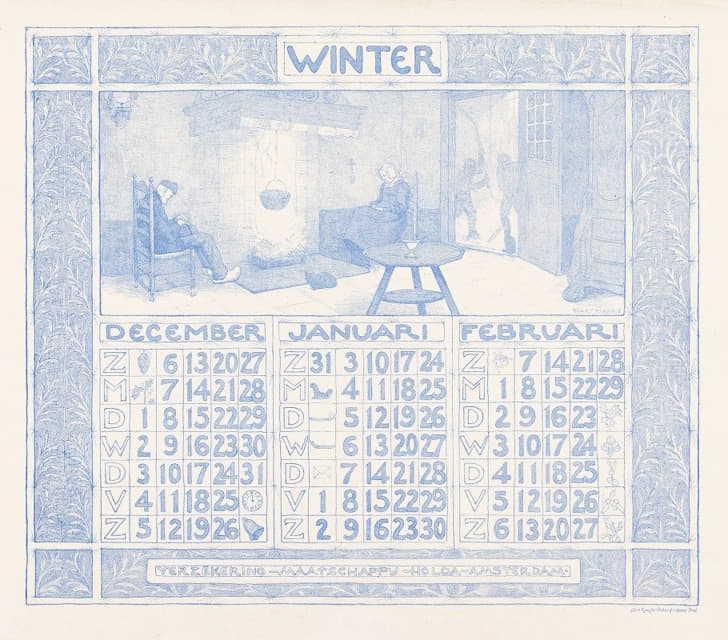 Ferdinand Hart Nibbrig - Kalender voor 1903-1904 van de Verzekering-Maatschappij Holda in Amsterdam