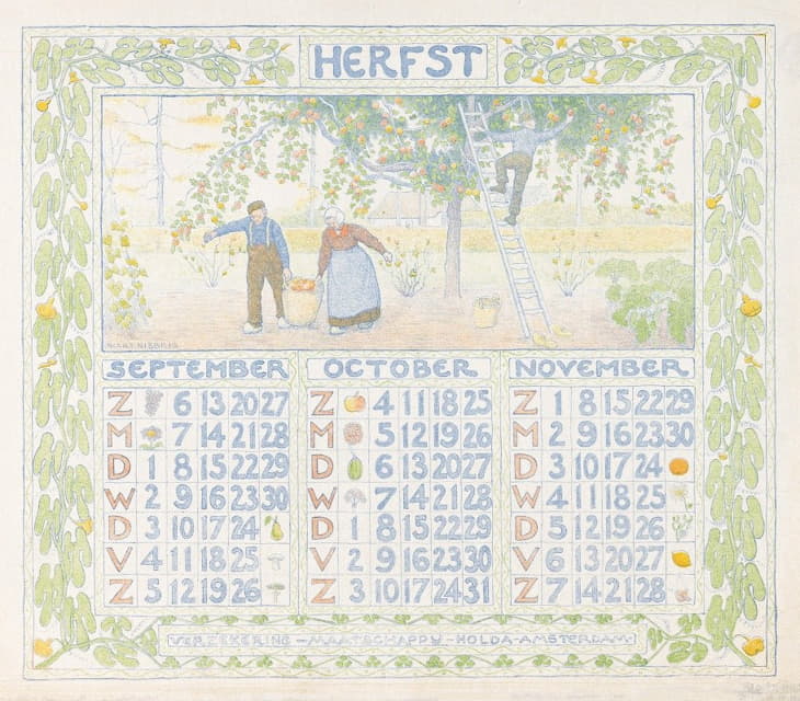 阿姆斯特丹Holda保险1904年秋季日历