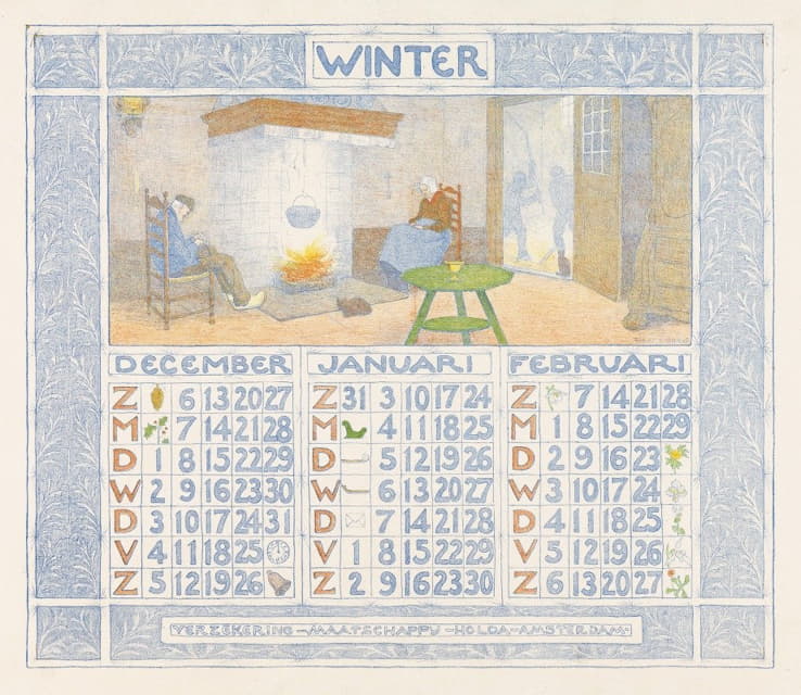 Ferdinand Hart Nibbrig - Kalender voor 1903-1904 van de Verzekering-Maatschappij Holda in Amsterdam