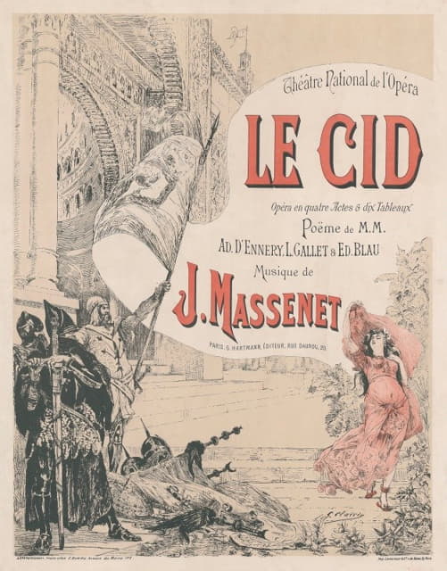 Georges Jules Victor Clairin - Cartel de la ópera de Massenet, El Cid