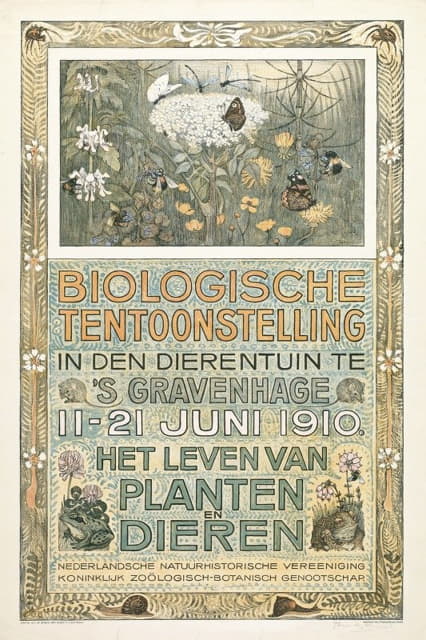 Theo van Hoytema - Affiche voor de Biologische Tentoonstelling in juni 1910