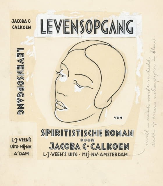 Anonymous - Bandontwerp voor; Jacoba C. Calkoen, Levensopgang. Spiritistische roman, 1933