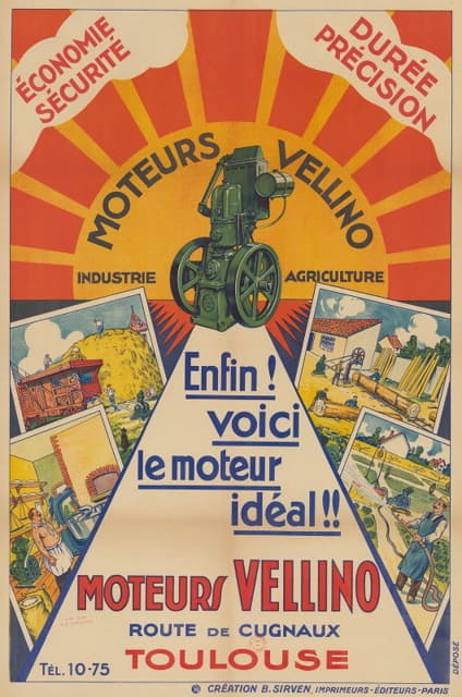 Anonymous - Economie, sécurité… Durée, précision. Moteurs Vellino, industrie, agriculture… Toulouse