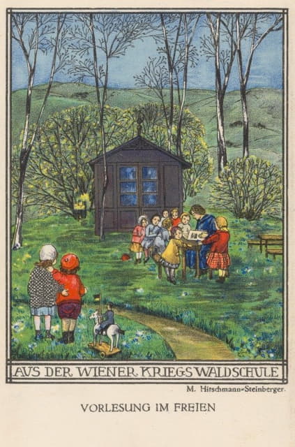 Marianne Hitschmann-Steinberger - ‘Aus der Wiener Kriegswaldschule’, Kriegspostkarte