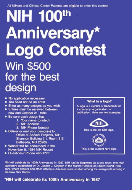 National Institutes of Health - NIH 100th anniversary logo contest