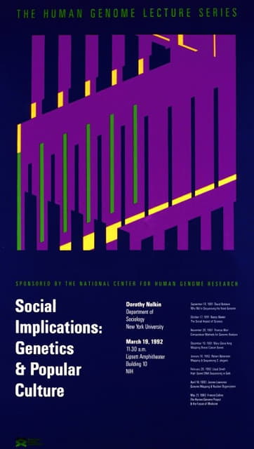 National Institutes of Health - Social implications; genetics and popular culture