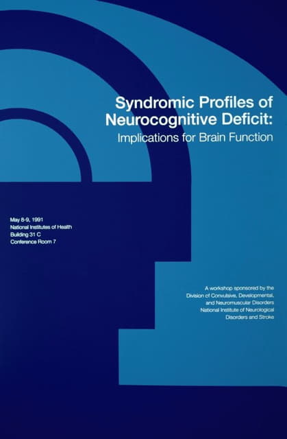 National Institutes of Health - Syndromic profiles of neurocognitive deficit; implications for brain function