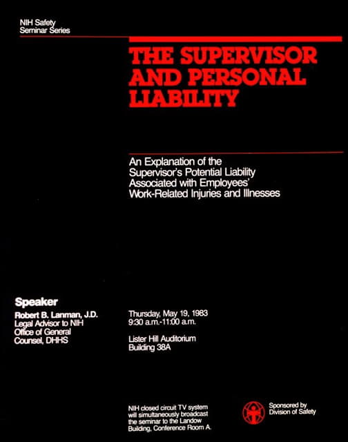 National Institutes of Health - The supervisor and personal liability