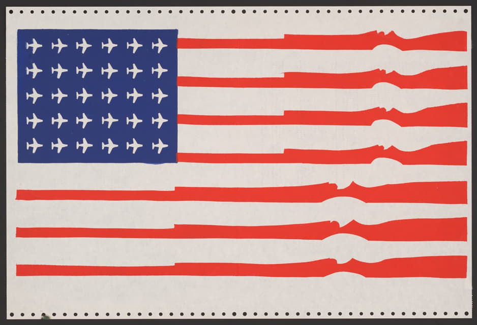 美国国旗：枪代表条纹，飞机代表星星