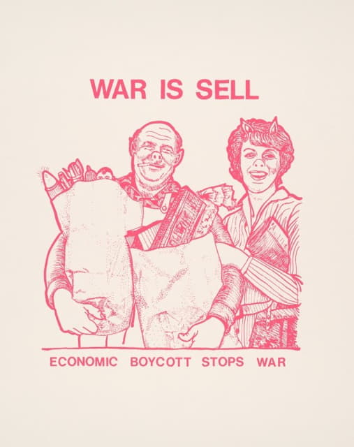 Anonymous - War is sell. Economic boycott stops war.