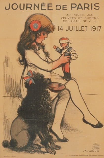 Francisque Poulbot - Journée de Paris . . . 14 Juillet 1917