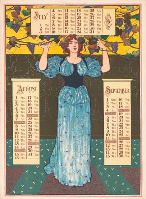 Louis Rhead - Poster calendar for 1897. July, August , September