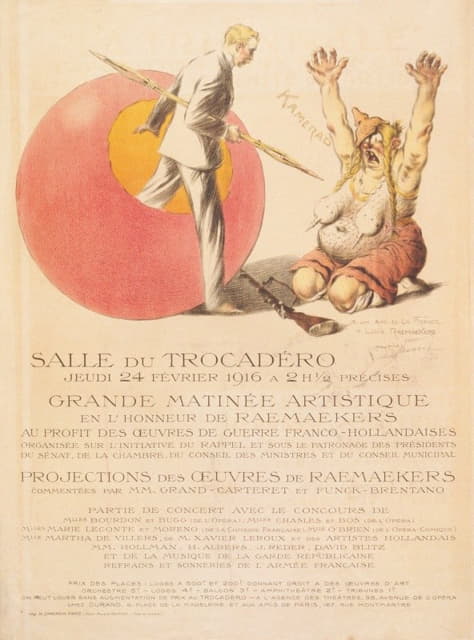 Maurice Louis Henri Neumont - Salle du Trocadéro . . . Grande matinée artistique en l’honneur de Raemaekers