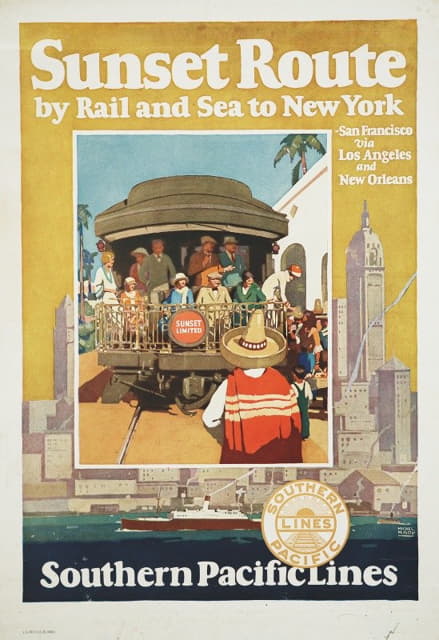 Michel Kady - Sunset route by rail and sea to New York Southern Pacific Lines