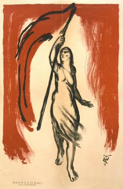 Rudolf Heinisch - Woman carrying a red flag