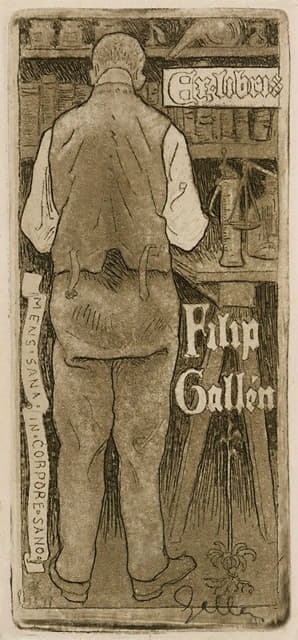 Akseli Gallen-Kallela - Ex Libris Filip Gallén, the Artist’s Brother