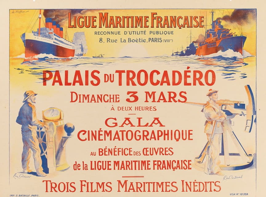 Léon Couturier - Gala cinématographique au bénéfice des oeuvres de la Ligue Maritime (juliste)