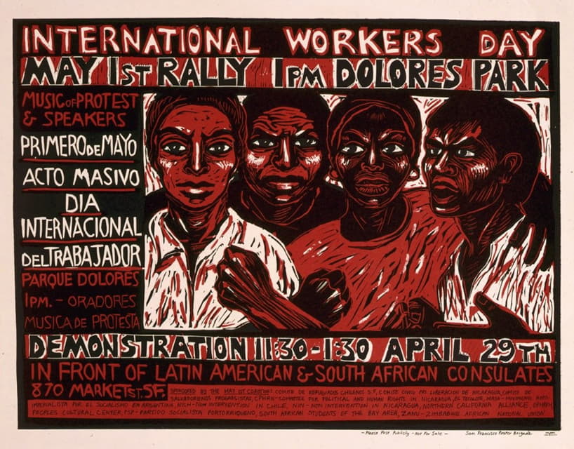 国际工人节5月1日下午1点在多洛雷斯公园举行集会