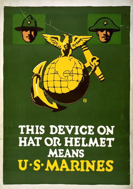 Charles Buckles Falls - This device on hat or helmet means U.S. Marines