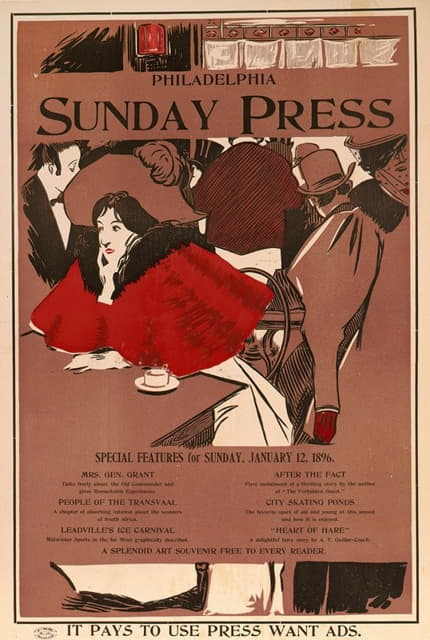 George Reiter Brill - Philadelphia Sunday Press–Special features for Sunday, January 12, 1896